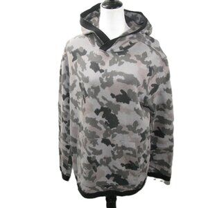 Express Gray/Black Camo Knit Hoodie Size Large